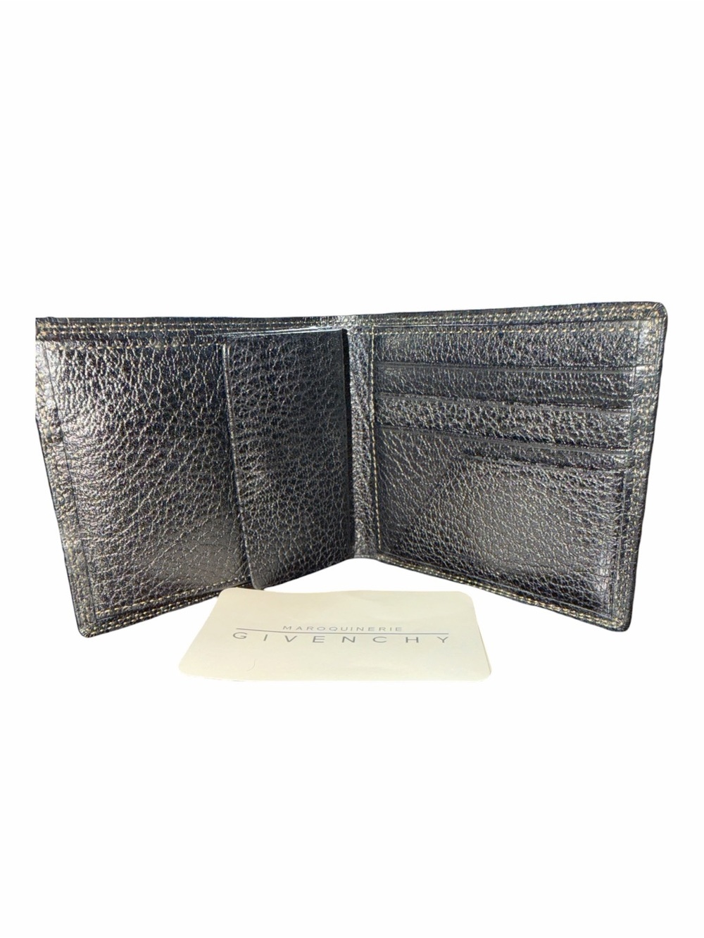 Vintage Givenchy Black Textured Leather 4G Logo Bifold Wallet - Picture 3 of 5